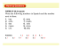 Write the following numbers in Spanish and the number next to them.